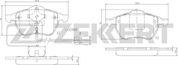 Zekkert BS-2847 - Bremsbelagsatz, Scheibenbremse alexcarstop-ersatzteile.com