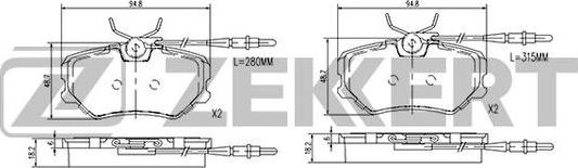 Zekkert BS-2859 - Bremsbelagsatz, Scheibenbremse alexcarstop-ersatzteile.com