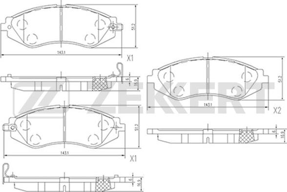 Zekkert BS-2811 - Bremsbelagsatz, Scheibenbremse alexcarstop-ersatzteile.com