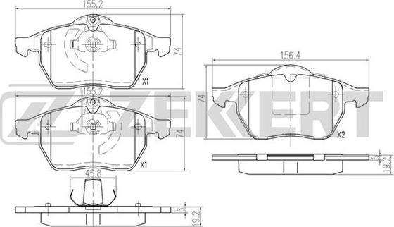 Zekkert BS-2886 - Bremsbelagsatz, Scheibenbremse alexcarstop-ersatzteile.com