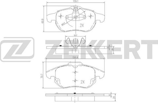 Zekkert BS-2829 - Bremsbelagsatz, Scheibenbremse alexcarstop-ersatzteile.com