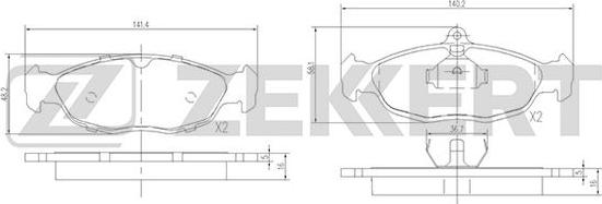 Zekkert BS-2346 - Bremsbelagsatz, Scheibenbremse alexcarstop-ersatzteile.com