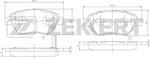 Zekkert BS-2343 - Bremsbelagsatz, Scheibenbremse alexcarstop-ersatzteile.com