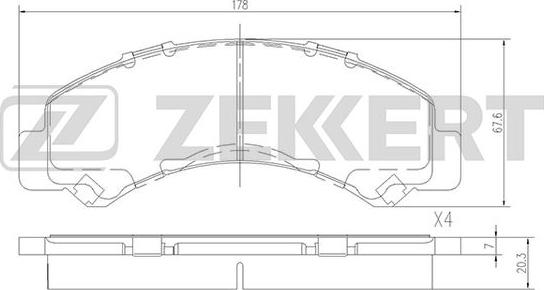 Zekkert BS-2377 - Bremsbelagsatz, Scheibenbremse alexcarstop-ersatzteile.com