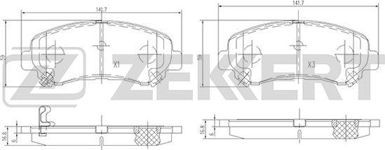 Zekkert BS-2296 - Bremsbelagsatz, Scheibenbremse alexcarstop-ersatzteile.com