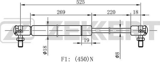 Zekkert GF-1413 - Gasfeder, Koffer / Laderaum alexcarstop-ersatzteile.com