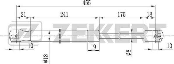 Zekkert GF-1587 - Gasfeder, Koffer / Laderaum alexcarstop-ersatzteile.com