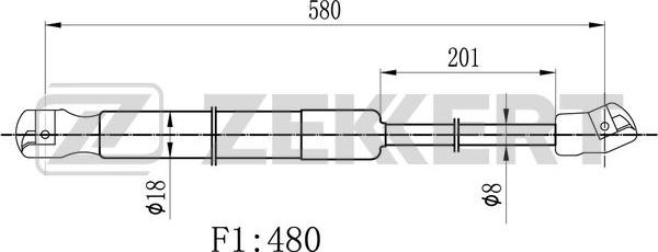 Zekkert GF-1051 - Gasfeder, Koffer / Laderaum alexcarstop-ersatzteile.com