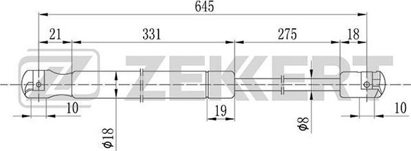 Zekkert GF-1133 - Gasfeder, Koffer / Laderaum alexcarstop-ersatzteile.com