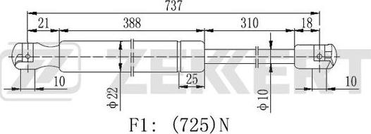 Zekkert GF-2430 - Gasfeder, Koffer / Laderaum alexcarstop-ersatzteile.com