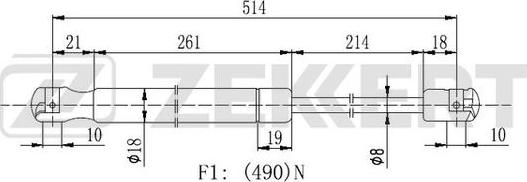 Zekkert GF-2114 - Gasfeder, Koffer / Laderaum alexcarstop-ersatzteile.com