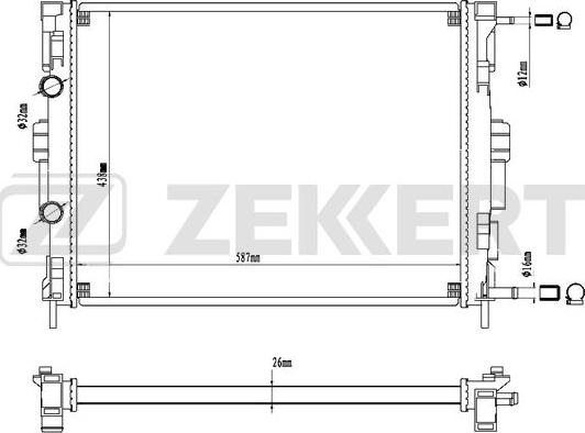 Zekkert MK-1270 - Kühler, Motorkühlung alexcarstop-ersatzteile.com