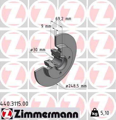 Zimmermann 440.3115.00 - Bremsscheibe alexcarstop-ersatzteile.com