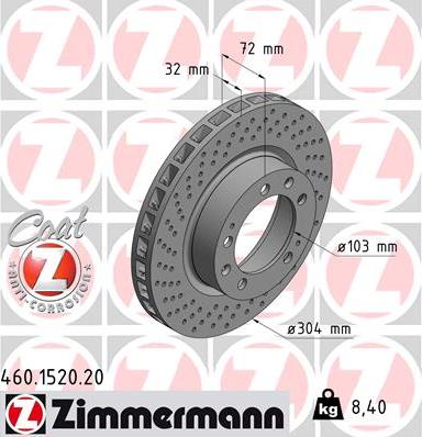 Zimmermann 460.1520.20 - Bremsscheibe alexcarstop-ersatzteile.com