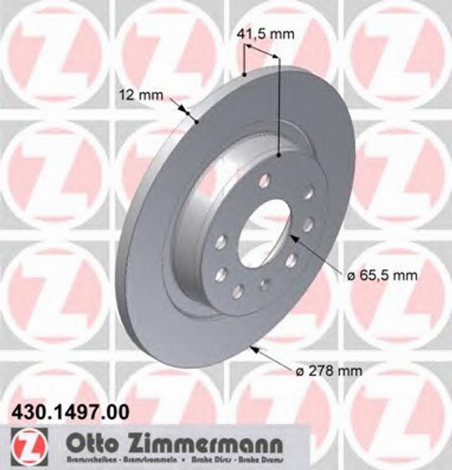 Zimmermann 430.1497.00 - Bremsscheibe alexcarstop-ersatzteile.com