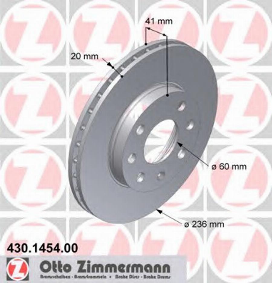 Zimmermann 430 1454 00 - Bremsscheibe alexcarstop-ersatzteile.com