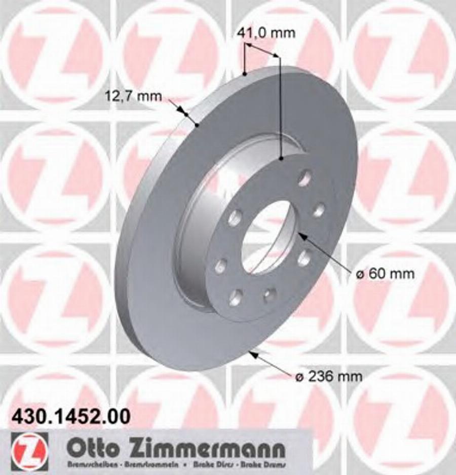 Zimmermann 430 1452 00 - Bremsscheibe alexcarstop-ersatzteile.com