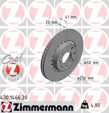 Zimmermann 430.1466.20 - Bremsscheibe alexcarstop-ersatzteile.com