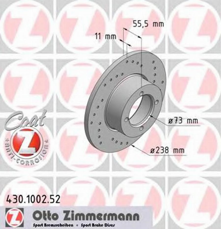 Zimmermann 430.1002.52 - Bremsscheibe alexcarstop-ersatzteile.com