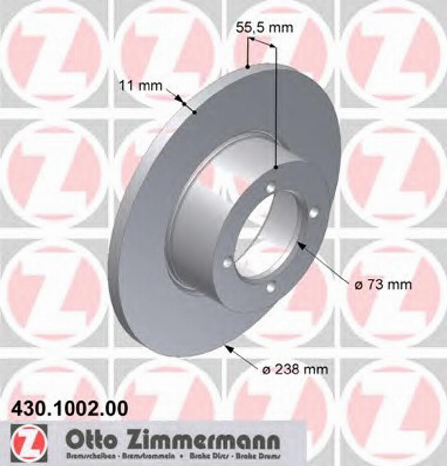 Zimmermann 430 1002 00 - Bremsscheibe alexcarstop-ersatzteile.com