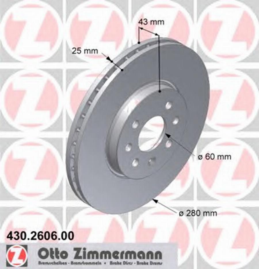 Zimmermann 430.2606.00 - Bremsscheibe alexcarstop-ersatzteile.com