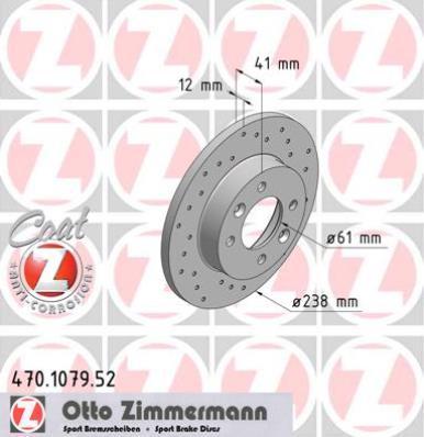 Zimmermann 470.1079.52 - Bremsscheibe alexcarstop-ersatzteile.com