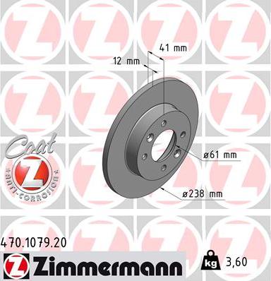 Zimmermann 470.1079.20 - Bremsscheibe alexcarstop-ersatzteile.com