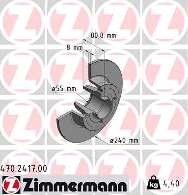 Zimmermann 470.2417.00 - Bremsscheibe alexcarstop-ersatzteile.com