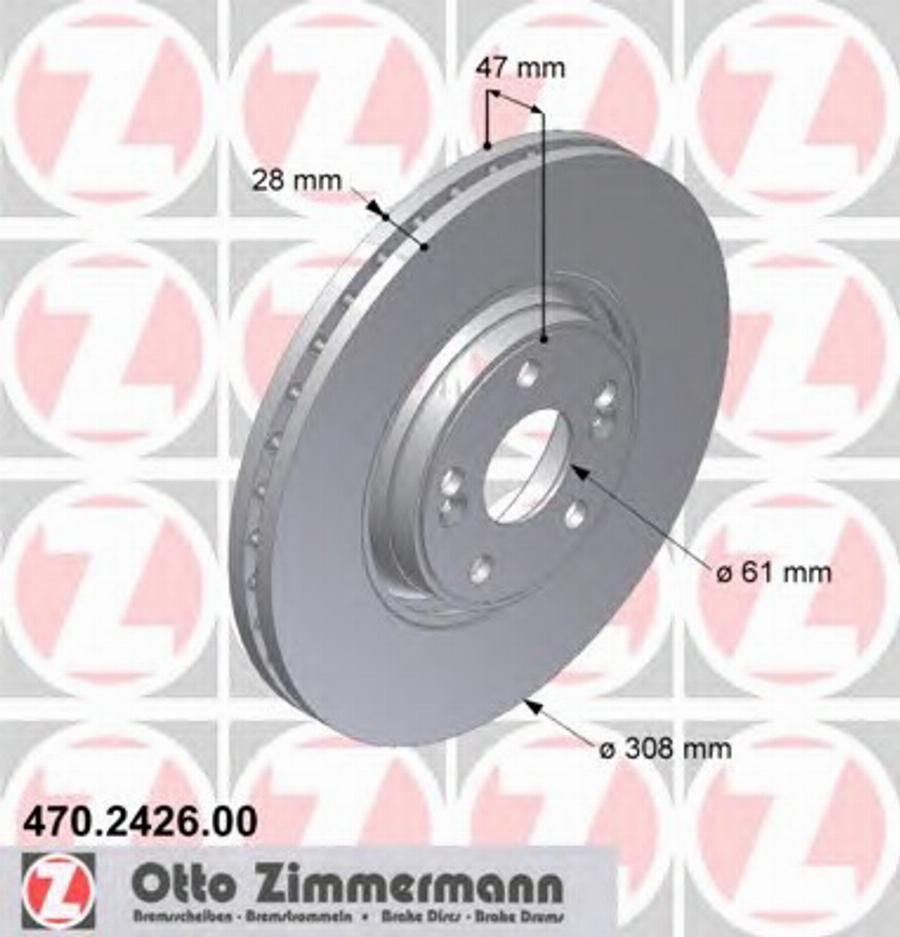 Zimmermann 470.2426.00 - Bremsscheibe alexcarstop-ersatzteile.com