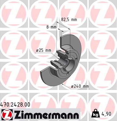 Zimmermann 470.2428.00 - Bremsscheibe alexcarstop-ersatzteile.com