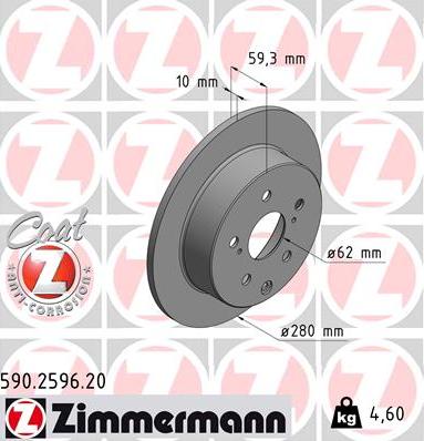 Zimmermann 590.2596.20 - Bremsscheibe alexcarstop-ersatzteile.com