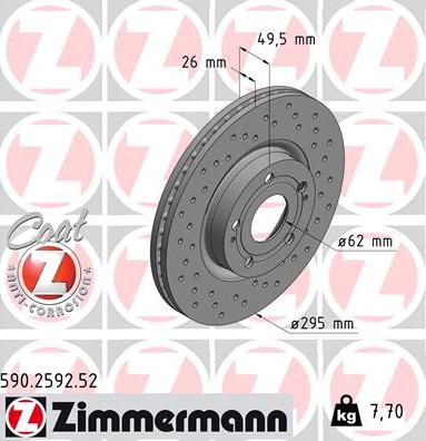 Zimmermann 590.2592.52 - Bremsscheibe alexcarstop-ersatzteile.com