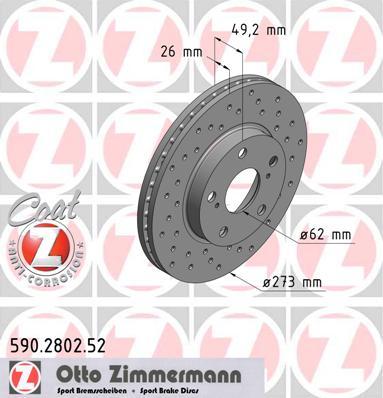 Zimmermann 590.2802.52 - Bremsscheibe alexcarstop-ersatzteile.com