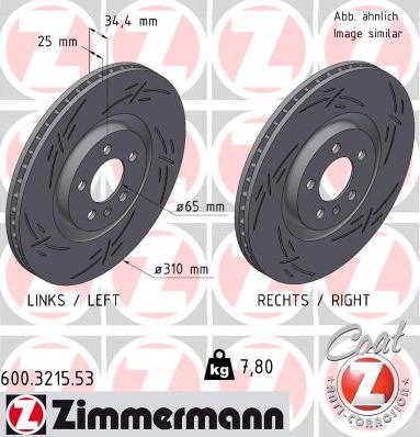 Zimmermann 600.3215.53 - Bremsscheibe alexcarstop-ersatzteile.com