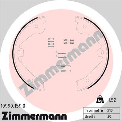 Zimmermann 10990.159.0 - Bremsbackensatz, Feststellbremse alexcarstop-ersatzteile.com