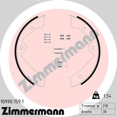 Zimmermann 10990.159.1 - Bremsbackensatz, Feststellbremse alexcarstop-ersatzteile.com