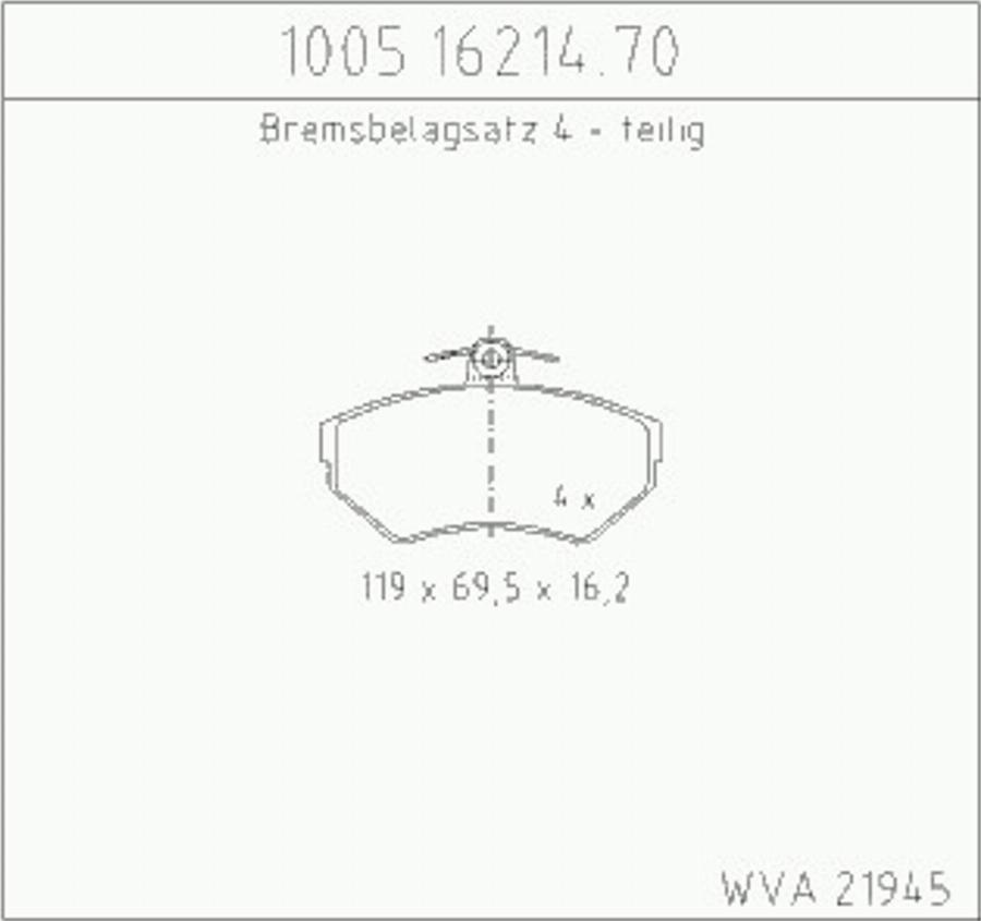 Zimmermann 10051621470 - Bremsbelagsatz, Scheibenbremse alexcarstop-ersatzteile.com