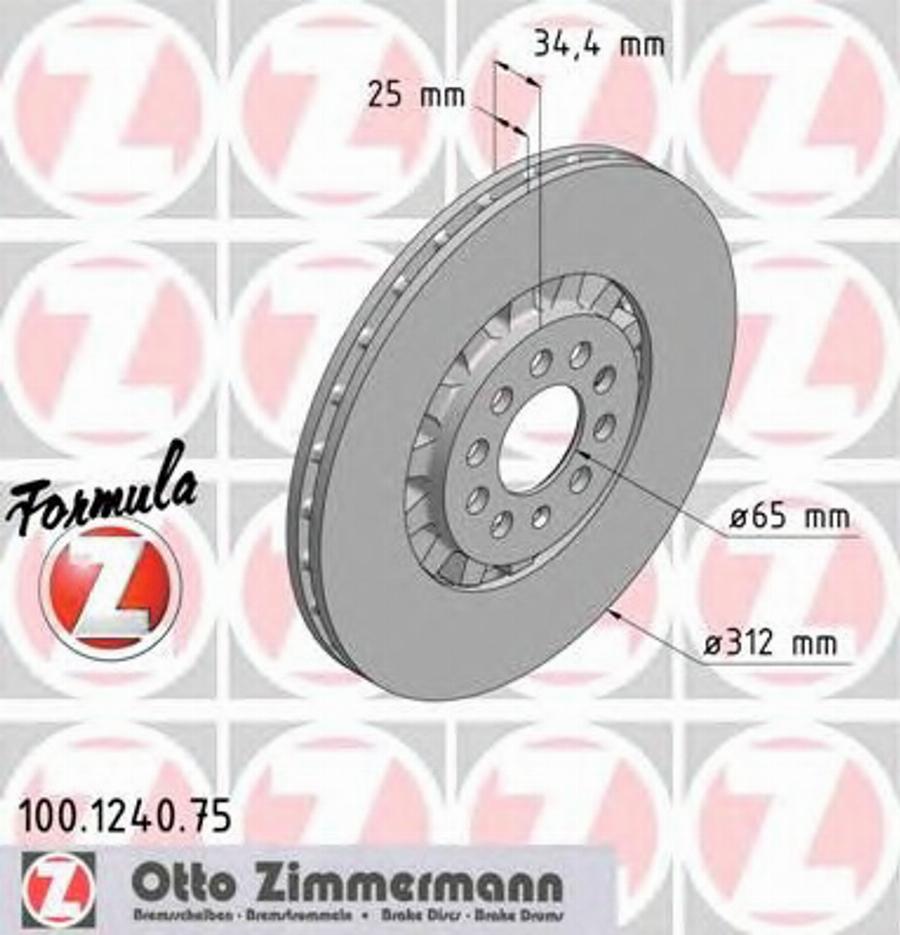 Zimmermann 100.1240.75 - Bremsscheibe alexcarstop-ersatzteile.com