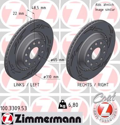 Zimmermann 100.3309.53 - Bremsscheibe alexcarstop-ersatzteile.com