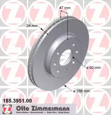 Zimmermann 185.3951.00 - Bremsscheibe alexcarstop-ersatzteile.com