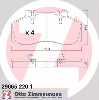 Zimmermann 29065.220.1 - Bremsbelagsatz, Scheibenbremse alexcarstop-ersatzteile.com