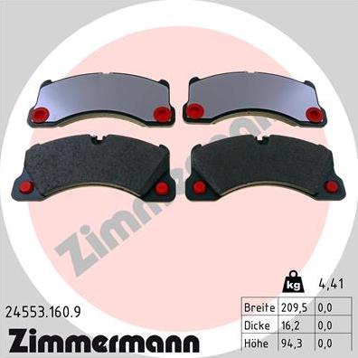 Zimmermann 24553.160.9 - Bremsbelagsatz, Scheibenbremse alexcarstop-ersatzteile.com