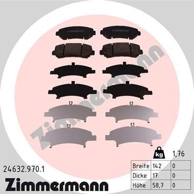 Zimmermann 24632.970.1 - Bremsbelagsatz, Scheibenbremse alexcarstop-ersatzteile.com