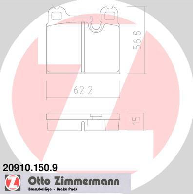 Zimmermann 20910.150.9 - Bremsbelagsatz, Scheibenbremse alexcarstop-ersatzteile.com