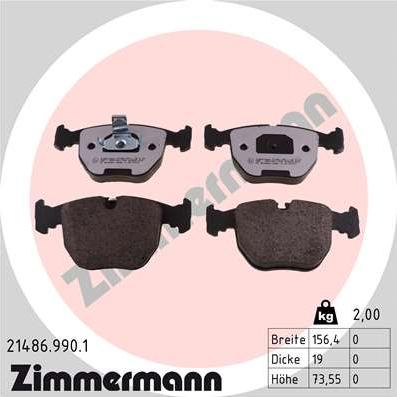 Zimmermann 21486.990.1 - Bremsbelagsatz, Scheibenbremse alexcarstop-ersatzteile.com