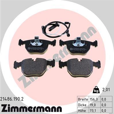 Zimmermann 21486.190.2 - Bremsbelagsatz, Scheibenbremse alexcarstop-ersatzteile.com