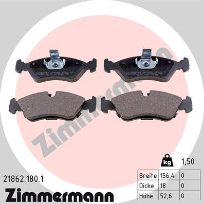 Zimmermann 21862.180.1 - Bremsbelagsatz, Scheibenbremse alexcarstop-ersatzteile.com