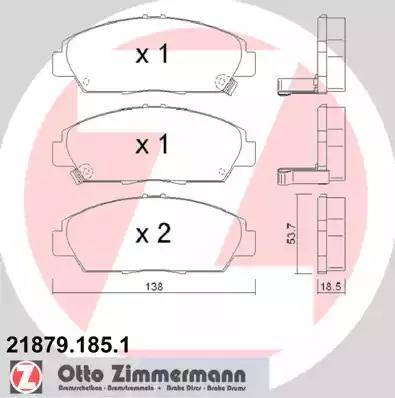 Zimmermann 21879.185.1 - Bremsbelagsatz, Scheibenbremse alexcarstop-ersatzteile.com