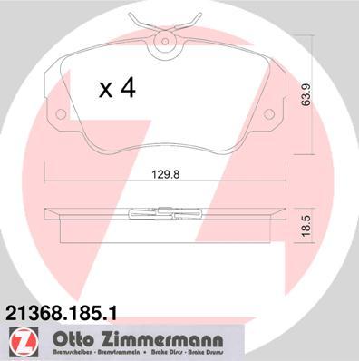 Zimmermann 21368.185.1 - Bremsbelagsatz, Scheibenbremse alexcarstop-ersatzteile.com