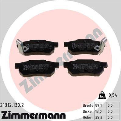 Zimmermann 21312.130.2 - Bremsbelagsatz, Scheibenbremse alexcarstop-ersatzteile.com